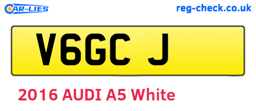 V6GCJ are the vehicle registration plates.