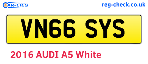 VN66SYS are the vehicle registration plates.