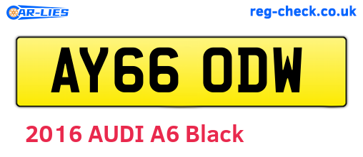AY66ODW are the vehicle registration plates.