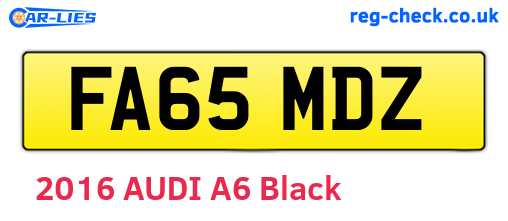 FA65MDZ are the vehicle registration plates.