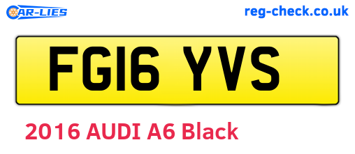 FG16YVS are the vehicle registration plates.