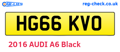 HG66KVO are the vehicle registration plates.