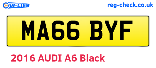 MA66BYF are the vehicle registration plates.