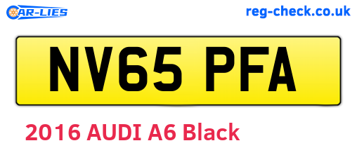 NV65PFA are the vehicle registration plates.