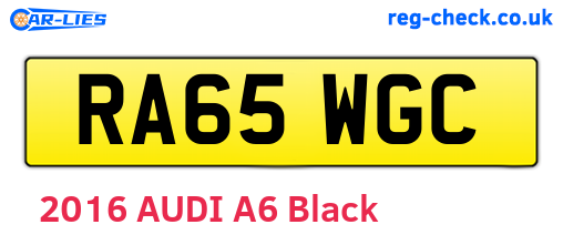 RA65WGC are the vehicle registration plates.