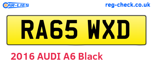 RA65WXD are the vehicle registration plates.