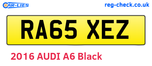 RA65XEZ are the vehicle registration plates.