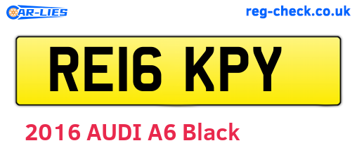 RE16KPY are the vehicle registration plates.