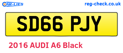 SD66PJY are the vehicle registration plates.