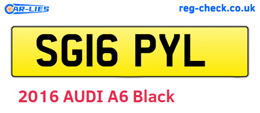 SG16PYL are the vehicle registration plates.