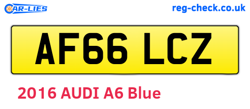 AF66LCZ are the vehicle registration plates.