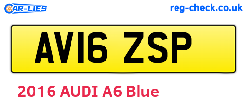 AV16ZSP are the vehicle registration plates.