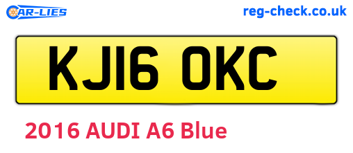 KJ16OKC are the vehicle registration plates.