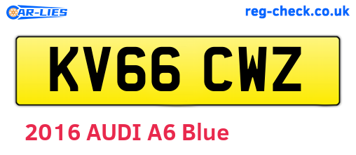 KV66CWZ are the vehicle registration plates.
