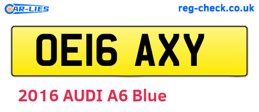OE16AXY are the vehicle registration plates.