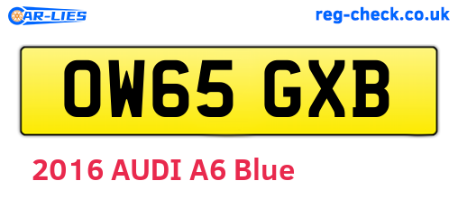 OW65GXB are the vehicle registration plates.