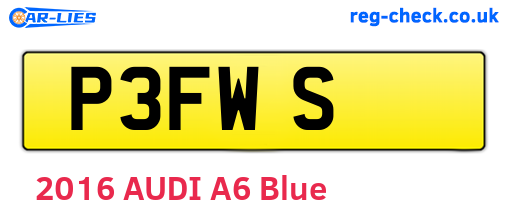 P3FWS are the vehicle registration plates.
