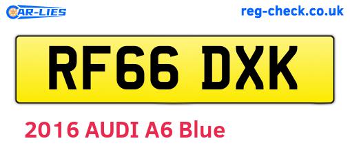 RF66DXK are the vehicle registration plates.