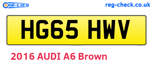 HG65HWV are the vehicle registration plates.