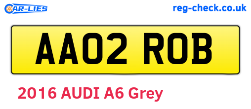 AA02ROB are the vehicle registration plates.