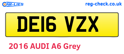 DE16VZX are the vehicle registration plates.