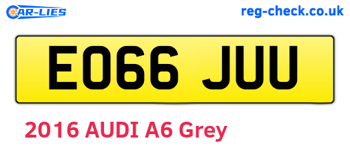 EO66JUU are the vehicle registration plates.