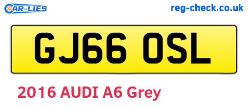 GJ66OSL are the vehicle registration plates.