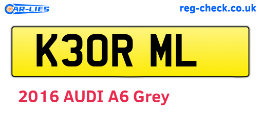 K30RML are the vehicle registration plates.