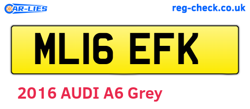 ML16EFK are the vehicle registration plates.