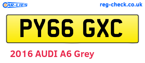 PY66GXC are the vehicle registration plates.