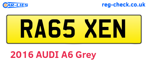 RA65XEN are the vehicle registration plates.