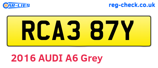 RCA387Y are the vehicle registration plates.