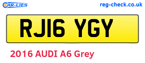 RJ16YGY are the vehicle registration plates.