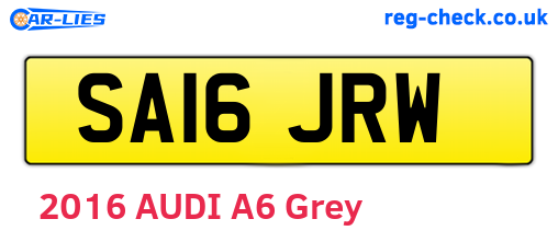 SA16JRW are the vehicle registration plates.