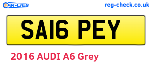 SA16PEY are the vehicle registration plates.