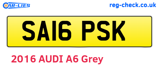 SA16PSK are the vehicle registration plates.