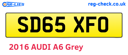 SD65XFO are the vehicle registration plates.