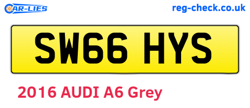 SW66HYS are the vehicle registration plates.