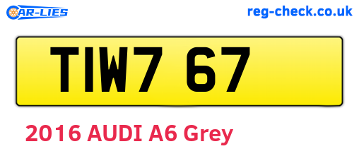 TIW767 are the vehicle registration plates.