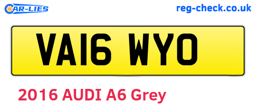 VA16WYO are the vehicle registration plates.