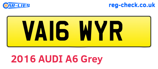 VA16WYR are the vehicle registration plates.