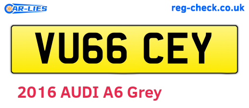 VU66CEY are the vehicle registration plates.