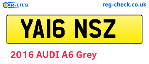 YA16NSZ are the vehicle registration plates.