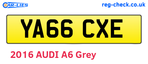 YA66CXE are the vehicle registration plates.