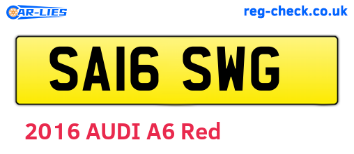 SA16SWG are the vehicle registration plates.