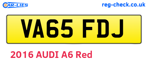 VA65FDJ are the vehicle registration plates.