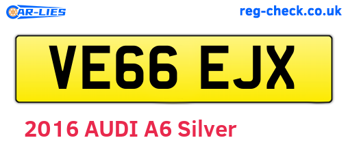 VE66EJX are the vehicle registration plates.