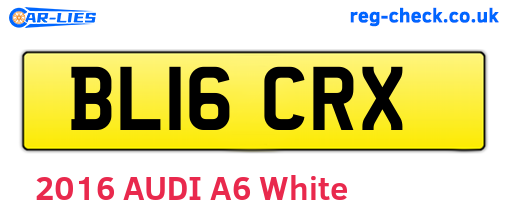 BL16CRX are the vehicle registration plates.