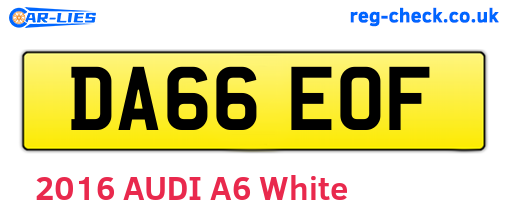 DA66EOF are the vehicle registration plates.