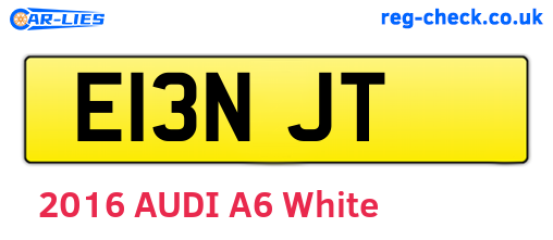 E13NJT are the vehicle registration plates.